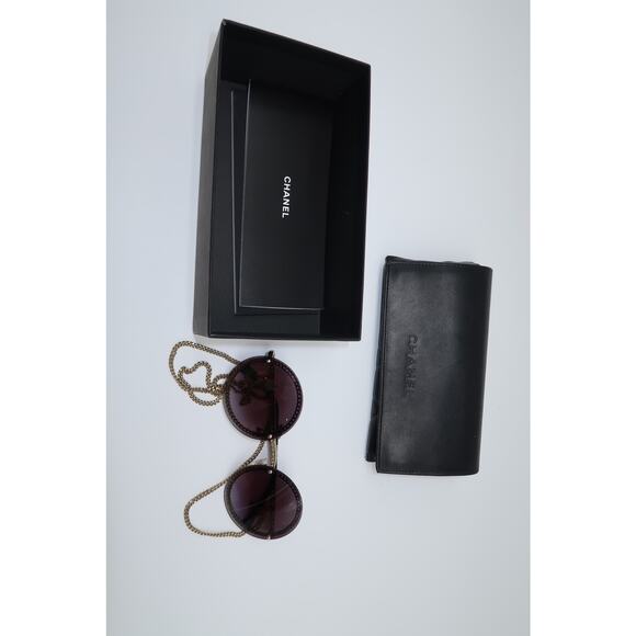 Chanel CH4245 Triple Chain Round Sunglasses Black - Picture 12 of 12